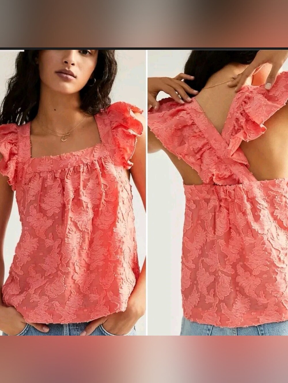 Anthropologie Apron Tank Top Criss Cross Back